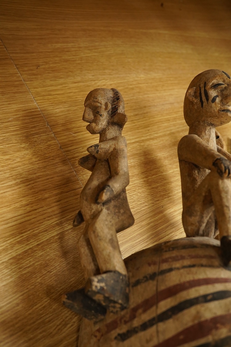 African tribal art interest; a Nigerian carved and painted mask, 54cm